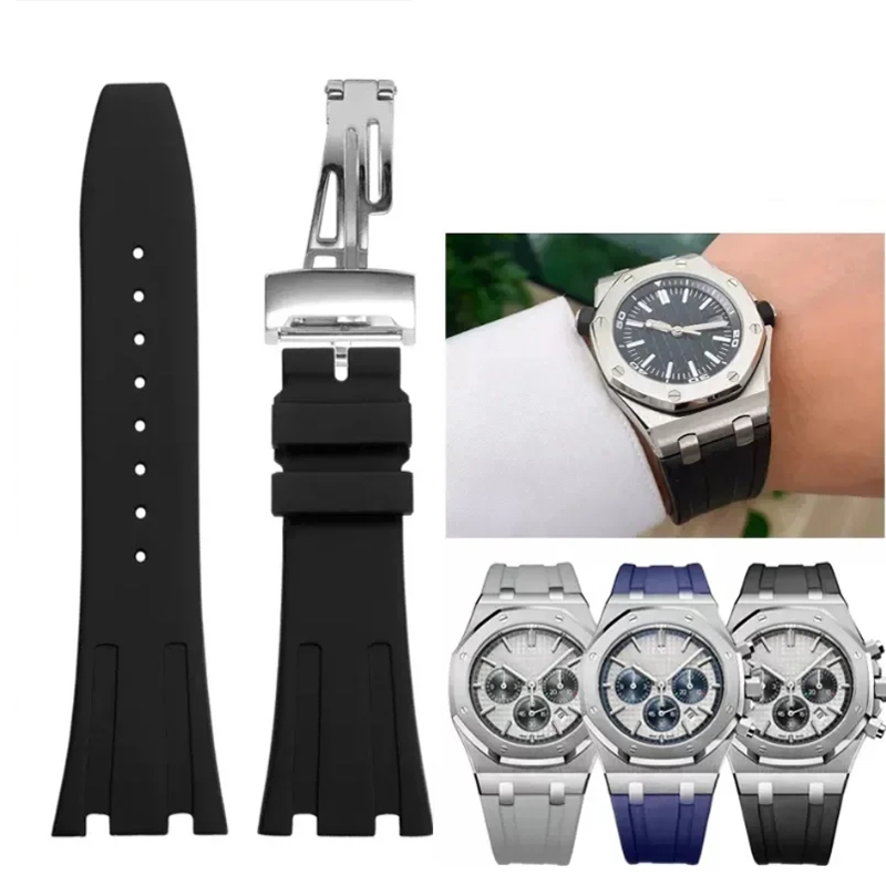 Audemars Piguet Watch Royal Oak - Zegarek z gumy silikonowej pasek do
